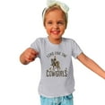 thumbnail image 3 of LNMQLPDBS Girls' Everyday Short Sleeve T-Shirts Cowgirl Letters Graphic Printed Crewneck Tees Toddler Girl Soft Casual Summer Tops Grey 4-6 Years, 3 of 6
