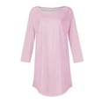 thumbnail image 3 of WTXUE T Shirts for Women Elbow Sleeve Tops Women Women'S Pure Color Fashionable Casual Round Neck And Three Quarter Sleeve Top T Shirts for Women Loose Fit Tunic Tops Womens Tops Casual Pink Xl, 3 of 4