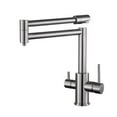 thumbnail image 1 of Brass Brushed Kitchen Folding Faucet With Pure Water Cold Hot Kitchen Modern Drinking Water 3 Way Filtered Faucet Mixer ,bar Laundry RV Farmhouse, 1 of 7
