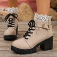 thumbnail image 4 of Sandales Blanches pour Femmes Mode Automne Bottes pour Loisirs et Usage Extérieur, 4 of 9
