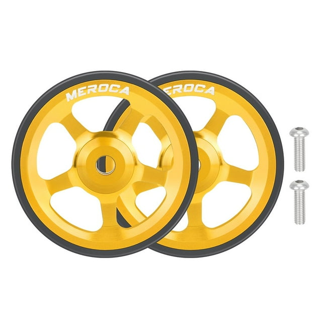 Yimiti 60Mm Folding Bike Easy Wheel Aluminum Alloy Rubber For Brompton For 3Sixty--Golden