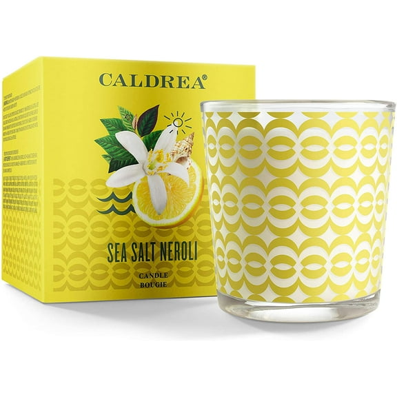 Caldrea SEA SALT NEROLI 1" x 1" paraffin Beeswa x candles, Yellow