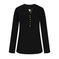 thumbnail image 4 of Qertyioot Chemise Blouse Décontractée pour Femme à Boutons, Manches Longues, Col Rond, Ajustée, avec Dentelle Cousue, 4 of 6