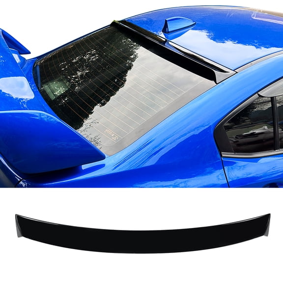 Ikon Motorsports Rear Window Roof Spoiler Compatible with 2015-2021 Subaru WRX STI IKON Style ABS Gloss Black Top Roofline Windshield Visor Spoiler Wing