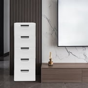 Plastic Drawers Storage Cabinet Dresser Bedside Table Stackable Vertical Clothes Organizer for Hallway Entryway Home Bedrooom Furniture White