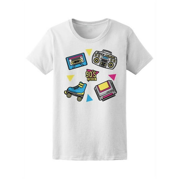 90s Forever Cassette Rollerskate T-Shirt Women -Image by Shutterstock, Female x-Large