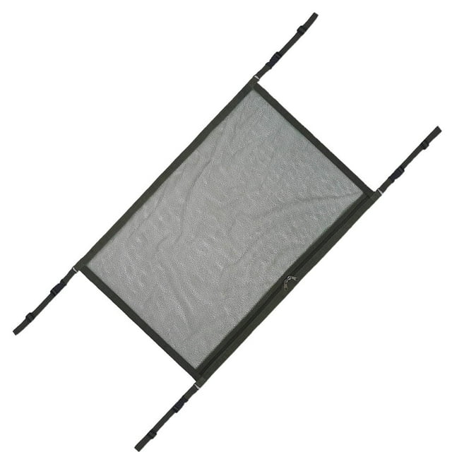 Car Ceiling Storage Bag Roof Mesh Holder Organizer Net Pocket Cargos Sundries Adjustable Pouch, Army Green
