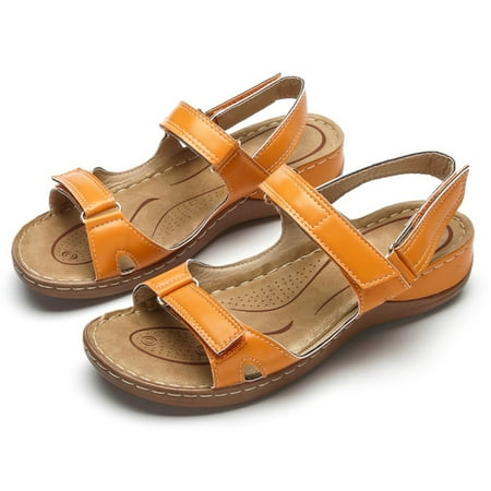 

HIBRO Women s Ladies Open Toe Solid Wedges Causal Shoes Outdoor Beach Sandals