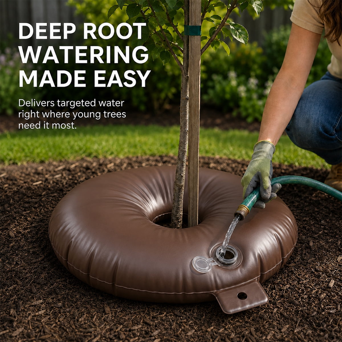 Tree Watering Bag Ring Drip Irrigation 15 Gallon Deep Root Slow Release Plant Irrigation for Newly Planted Garden Tree Watering System 2 Pcs