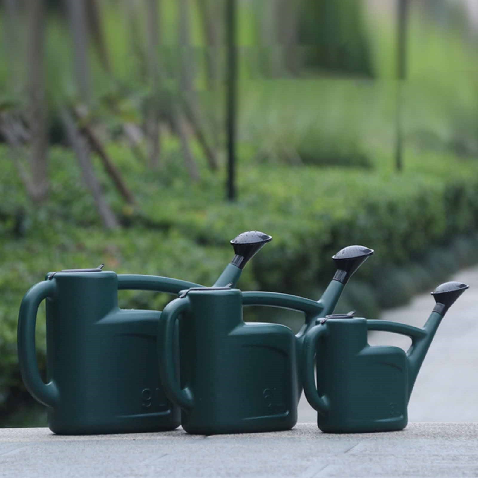 ZLBDYG 3L/9L Large Plastic Watering Can - Detachable Long Spout Indoor/Outdoor Plant Watering Can for Garden, Flowers, Vegetables (Durable Dark Green Design, Ergonomic Handle)