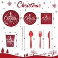 thumbnail image 2 of 200Pcs Christmas Disposable Party Dinnerware Set, Christmas Snowman Paper Plates, Christmas Party Supplies Includes Plates, Cups, Christmas Tableware, Napkins, Serve 25, 2 of 5