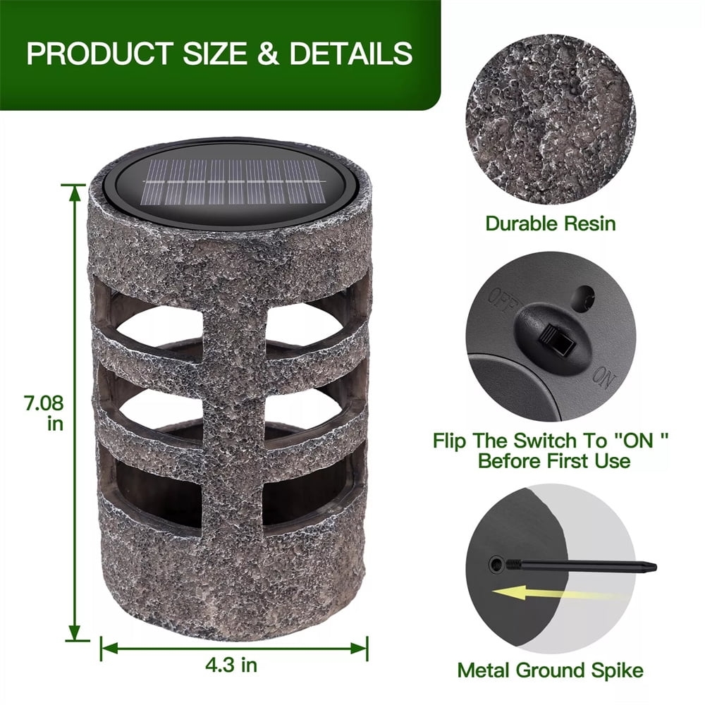 4 Pack Ground Pillar Solar Power Lights Led Waterproof Outdoor Garden Yard Lawn
