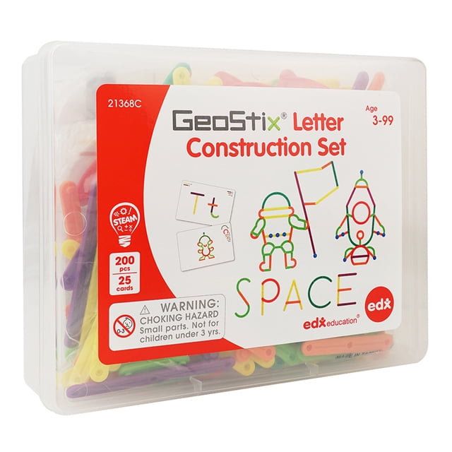 EDX EDUCATION Ensemble de CONSTRUCTION Lettres Géostix