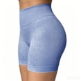 thumbnail image 6 of felwors Women's Impact Shorts High Waisted Scrunch Lifting Seamless Running Yoga Biker Shorts Blue for Size M, 6 of 8