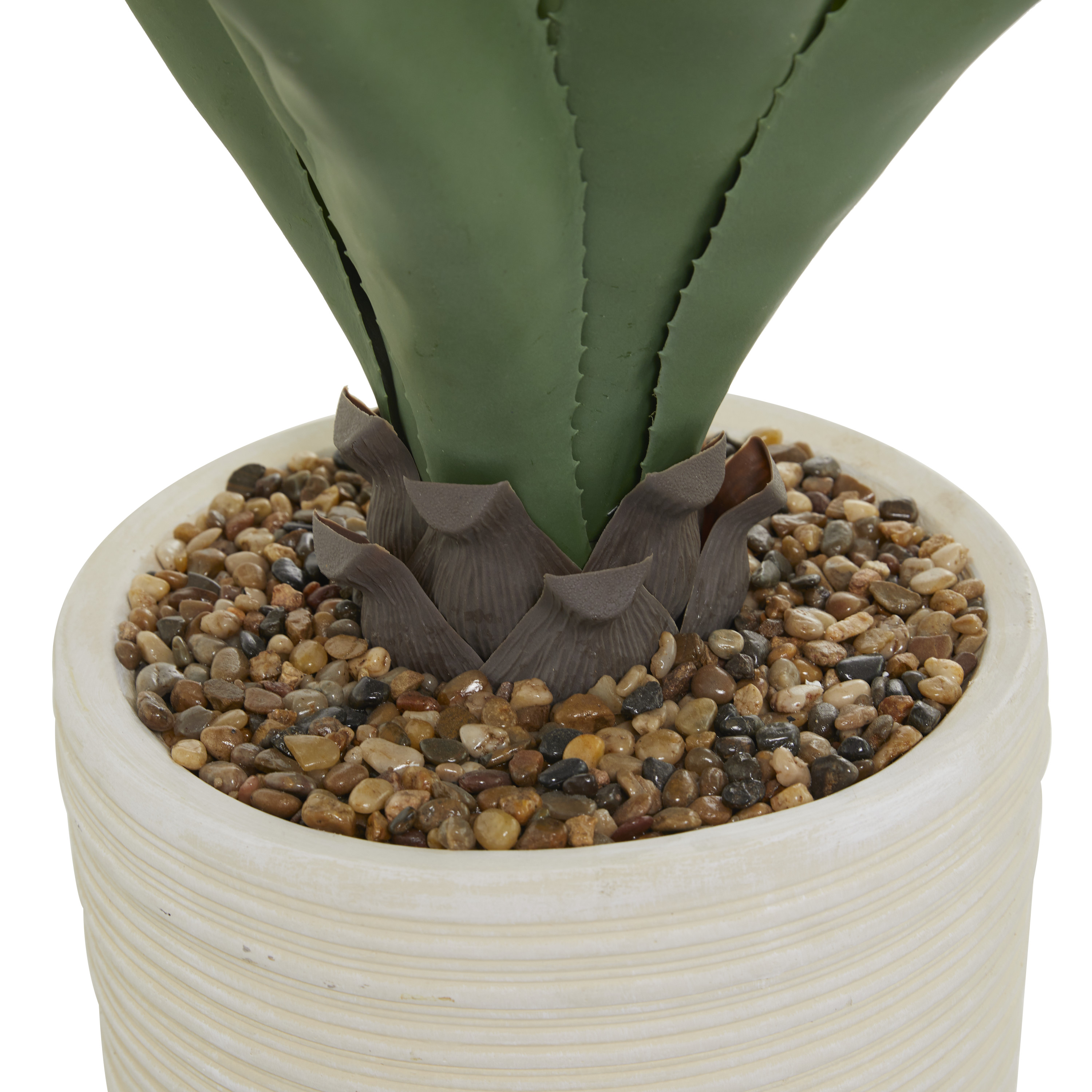 DecMode 31" Artificial Agave Plant in Realistic Leaves and Beige Ceramic Pot