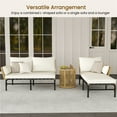 thumbnail image 2 of Yaheetech Boho Style Outdoor Rattan L-Shaped Sofa with Small Coffee Table, Tan/Cream, 2 of 6