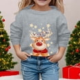 thumbnail image 2 of PMVFHDE Liquidation Chandails en Molleton Mignons pour Filles Imprimé de Noël Automne et Hiver Col Rond Manches Longues Décontracté Sans Capuche Chandails en Molleton Graphiques, Gris, 9-10 Ans, 2 of 4
