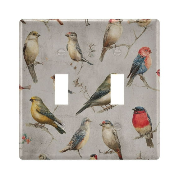 Birds Pattern Decorative Light Switch Plates Switch Cover Decorative Wall Plates Ideal for Living Room Kitchen Bedroom and Study