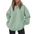 thumbnail image 2 of Womens Oversized Hoodies Fleece Hooded Sweatshirts Casual Comfy Tops Fall Fashion Outfits 2025 Cute Clothes with Pockets 14-Mint Green S, 2 of 4