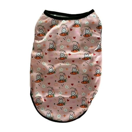 Pet Vest Round Neck Comfortable Soft Sleeveless Loose Cartoon Sheep Print Pet Cat Dog Summer Shirts Pet Supplies