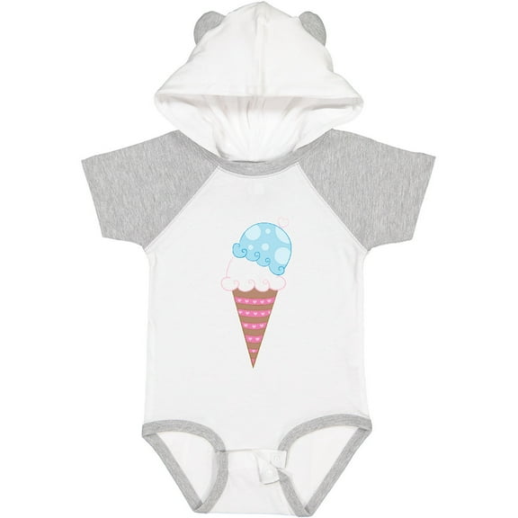 Inktastic Ice Cream Cone with Heart Boys or Girls Baby Bodysuit