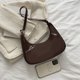 thumbnail image 3 of Bolso Mujer Charol Color Sólido Bolso Media Luna Axila Pequeña Café, 3 of 9