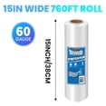 thumbnail image 4 of TAPEBEAR Pellicule Étirable 15 Pouces x 760 Pieds Rouleau de Pellicule Rétractable, Pellicule Plastique Transparente Robuste de Style Industriel Auto-Adhérente pour Meubles Mob, 4 of 8