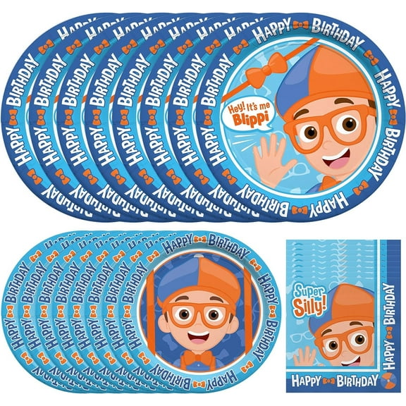 Blippi Birthday Party Tableware Starter Set for 24 Guests