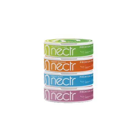 Nectr Energy Pouches 50MG, Mixed (Jalapeño Lime / Sweet Mango / Black Cherry / Fresh Mint), 4 Count