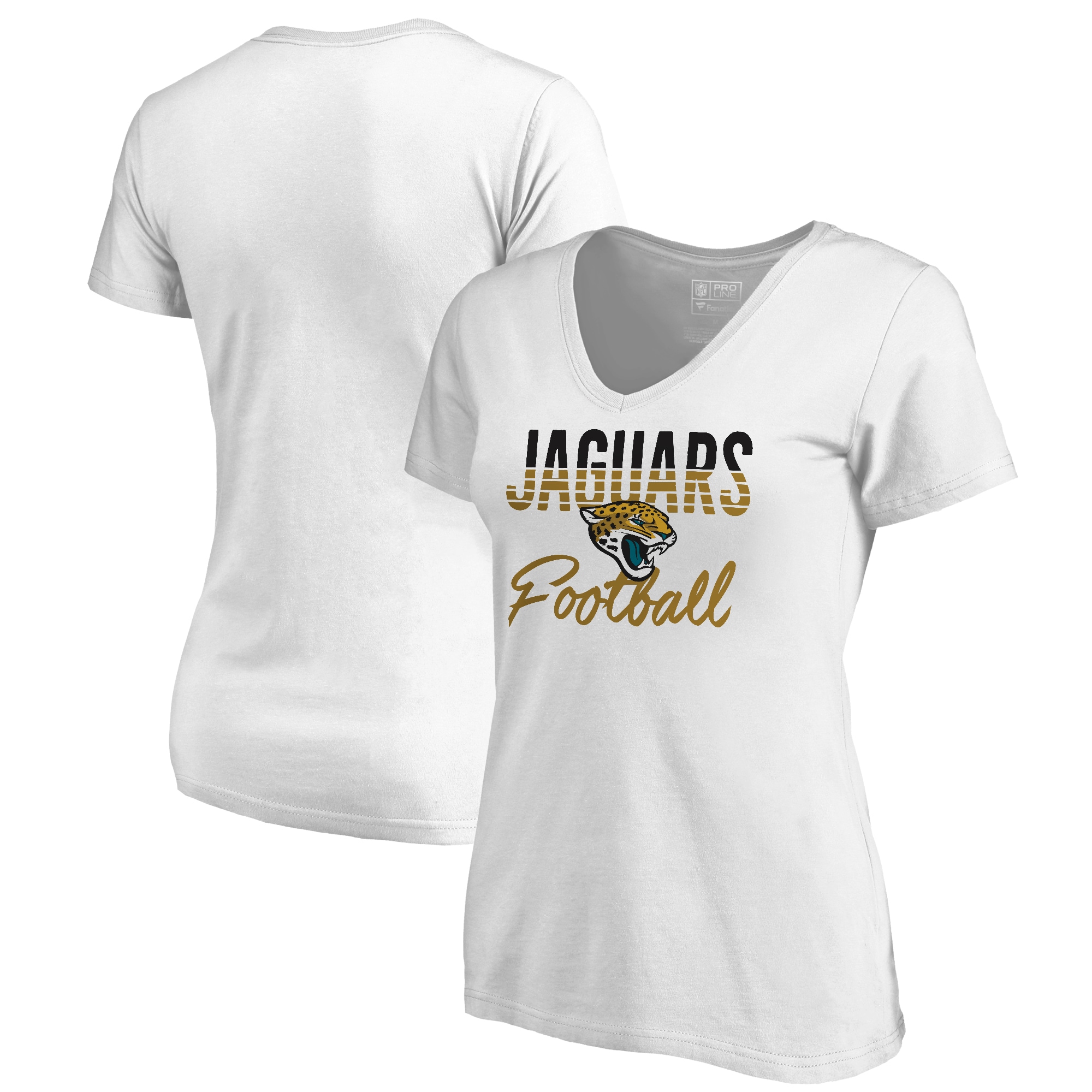 Jacksonville Jaguars NFL Pro Line by Fanatics Branded Women's Free Line Plus Size VNeck TShirt