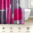 thumbnail image 4 of 4 Pcs Shower Curtain Set with 12 Hooks, Chinese Painting Golden Flower, Bathroom Decor Geometric Dot Abstract Landscape Bathing with Non-Slip Rugs Toilet Lid Cover Bath Mat 72"x72", 4 of 5