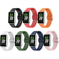 KOMI 7 Pack Silicone Watch Band Compatible with Samsung Galaxy Fit3, Smart Watch Strap with Stainless Steel Buckle for Women Men Galaxy Fit3 Wrist Bands