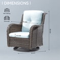 thumbnail image 5 of MeetLeisure 2 PCS Swivel Patio Chairs Set, Wicker Furniture with High Back, Deep Seating, Wide Armrest, Thick Cushions for Deck Porch, Sky Blue, 5 of 10