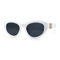 thumbnail image 2 of Retro Classy Thick Plastic Cat Eye Glam Fashion Sunglasses White - Black, 2 of 4