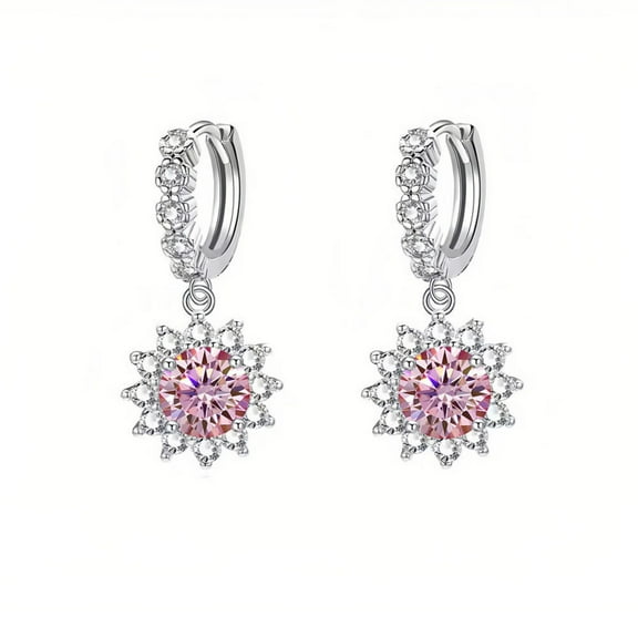 2Cttw Dainty Moissanite Drop Earrings 925 Sterling Silver Hypoallergenic Earrings for Women Round Brilliant Cut D Color VVS1 Lab Created Diamond Dangle Earrings