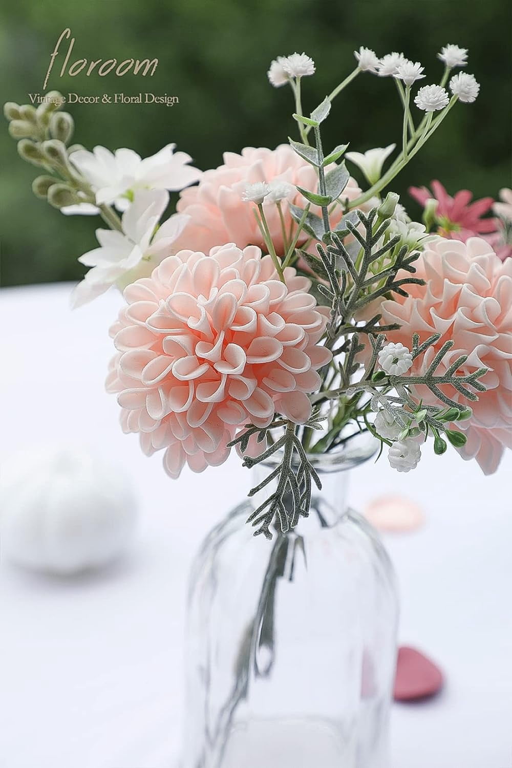 Artificial Dahlia Flowers 25pcs Real Looking Navy Blue Foam Fake Roses with Stems for DIY Wedding Bouquets Bridal Shower Centerpieces Floral Arrangements Party Tables Home Decoration