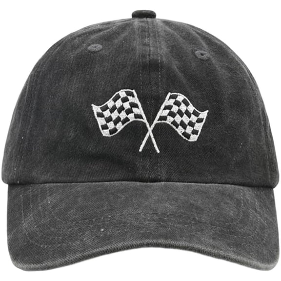 Jiibva Baseball Cap for Men Women Checkered Flags Race Car Flag Hat Adjustable Trucker Hat Unisex Dad Hat Sports Cap