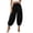 Black, variant on Womens High Waisted Wide Leg Balloon Pants Pleated Design Elastic Waist Barrel Trousers Flowy Casual Vacation Beach Pants Army Green