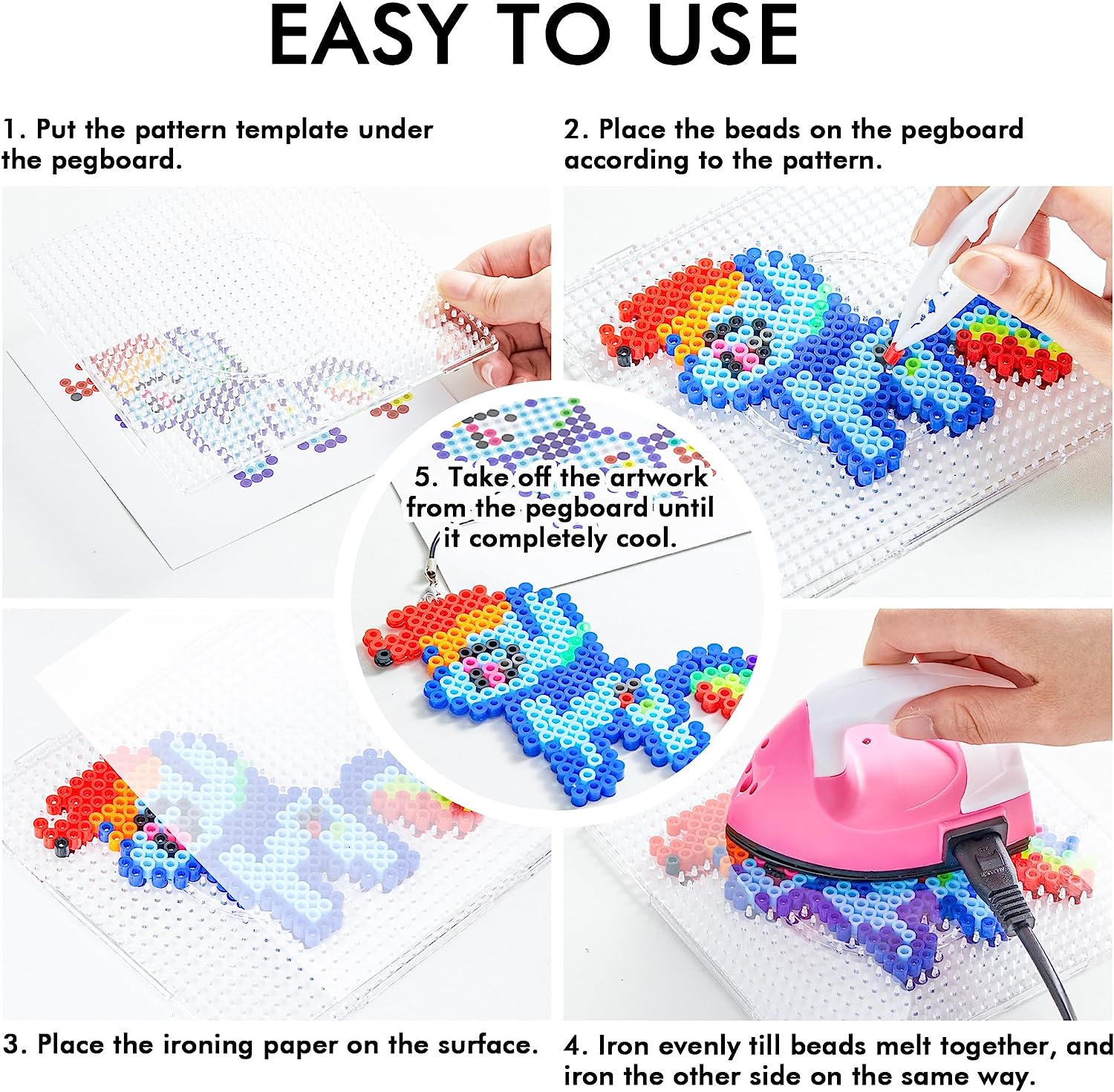 INSCRAFT Unisex Fuse Beads Kit, Assorted Colors, 21,000 Pieces