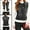 Black, variant on INSPIRE CHIC Women's Washed Denim Button Sleeveless Vest Jacket with Pockets XL Black