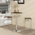 thumbnail image 2 of HOMCOM Adjustable Round Bar Table for 2, Pub Table w/ PE Rattan Top, Brown, 2 of 10