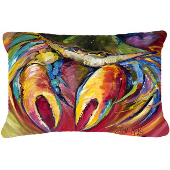 Blue Crab Stars Canvas Fabric Decorative Pillow