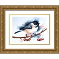 thumbnail image 1 of Shefranov, Olga 32x25 Gold Ornate Wood Framed with Double Matting Museum Art Print Titled - Chickadee, 1 of 4