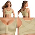 thumbnail image 4 of Topwoner Women's 2XL Nylon Posture Corrector Cross Back Lift Up Sports Bra, Khaki, 4 of 6