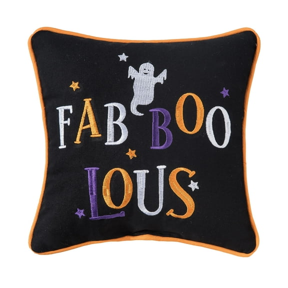 Fab-Boo-Lous Ghost Halloween Accent Small/Petite Accent Pillow, 10" x 10"