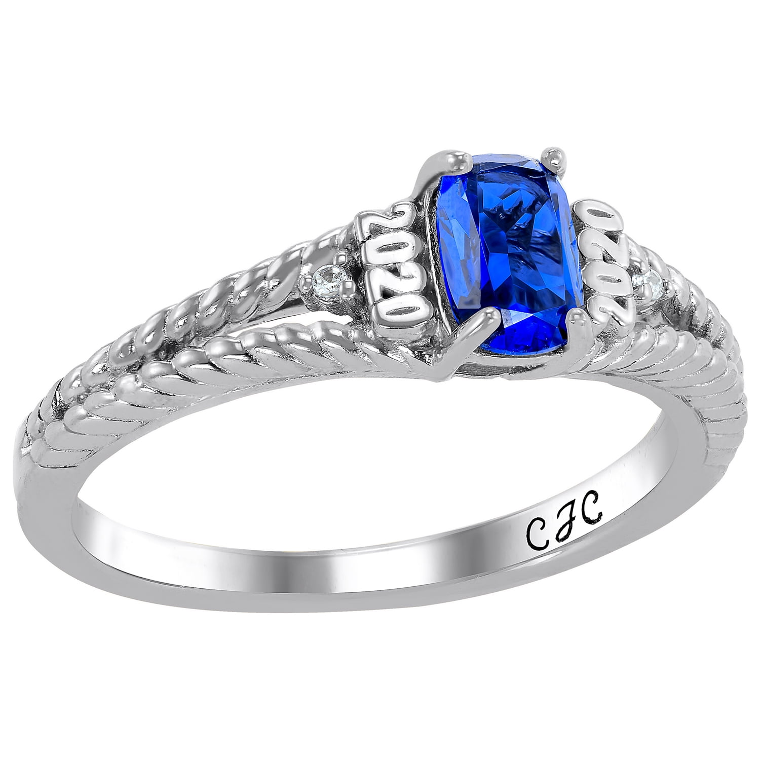 Personalized Women's Lilla Class Ring available in Valadium, Silver Plus, 10k Yellow and White Gold