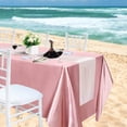 thumbnail image 4 of Manteles de satén para mesas rectangulares, 102 x 58 pulgadas, superposición de decoración de mesa de satén para eventos de banquetes de boda (rosa, 102 x 58 pulgadas) JAMW  Sencillez, 4 of 5