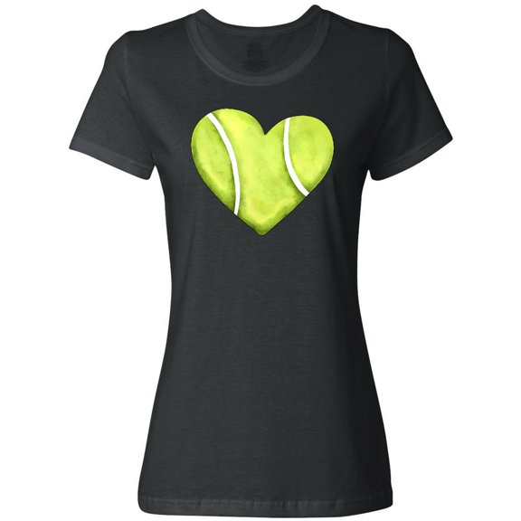 Inktastic Tennis Ball in Heart Women's T-Shirt