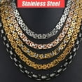 thumbnail image 3 of QQTDFG 6/8/11mm Men's Flat Byzantine Chain Necklace 316L Stainless Steel 8"-40" HOTSALE-Gold-11mmm-38inch or 96cm, 3 of 6