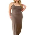 thumbnail image 2 of Women‘s Spaghetti Straps Slim Fit Tank Dress Summer Ribbed Sleeveless Bodycon Long Cami Dress, 2 of 7